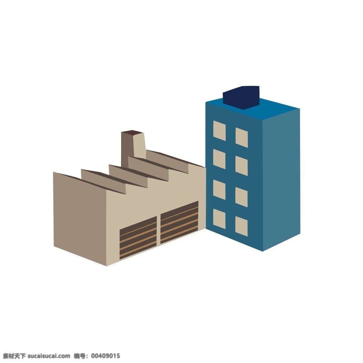 立體 冷色 調(diào) 建筑 工廠 冷色調(diào) 藍色 建筑工廠 形象 精致 對比 出色 精彩 顏色沉悶 建筑高大 加工工廠