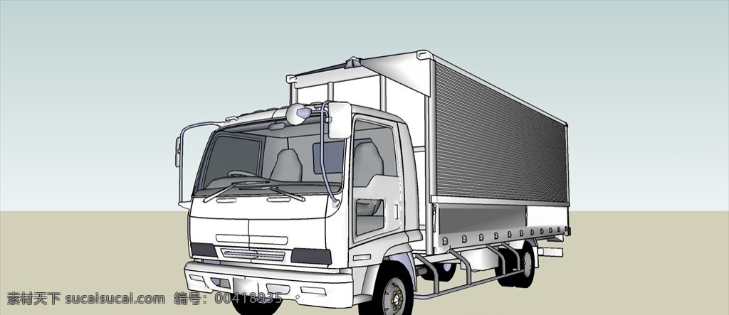 中型 卡车 货车 模型 车子模型 交通工具 车模型 su模型 草图大师模型 3d设计 室外模型 skp