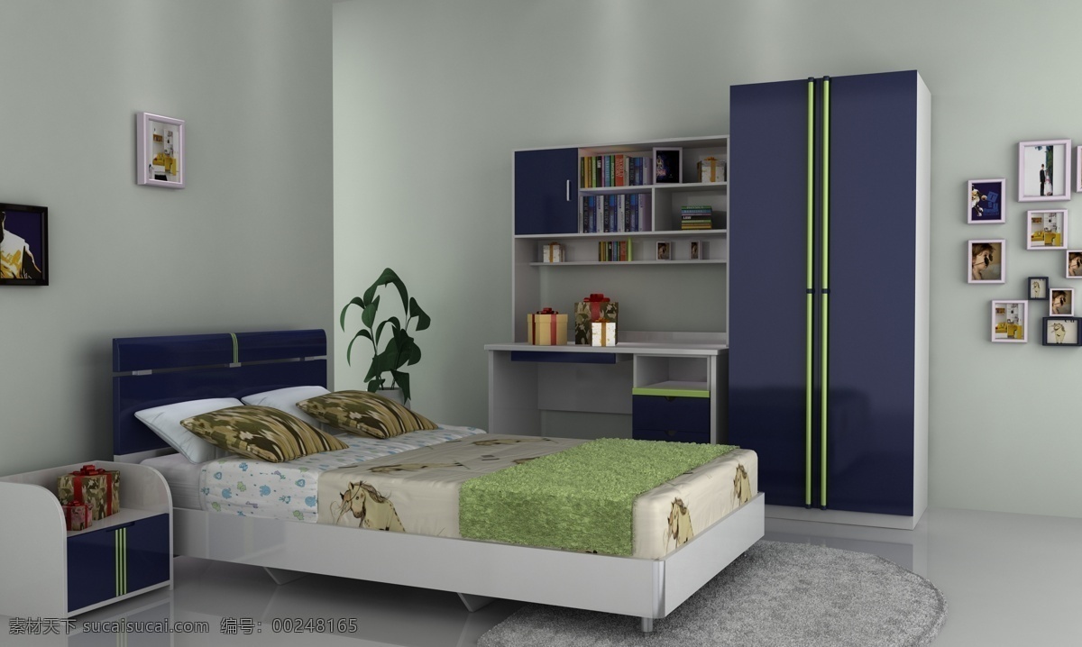 板式家具 效果圖 兒童家具 烤漆家具 家具效果圖 床 3d作品 3d設(shè)計(jì)