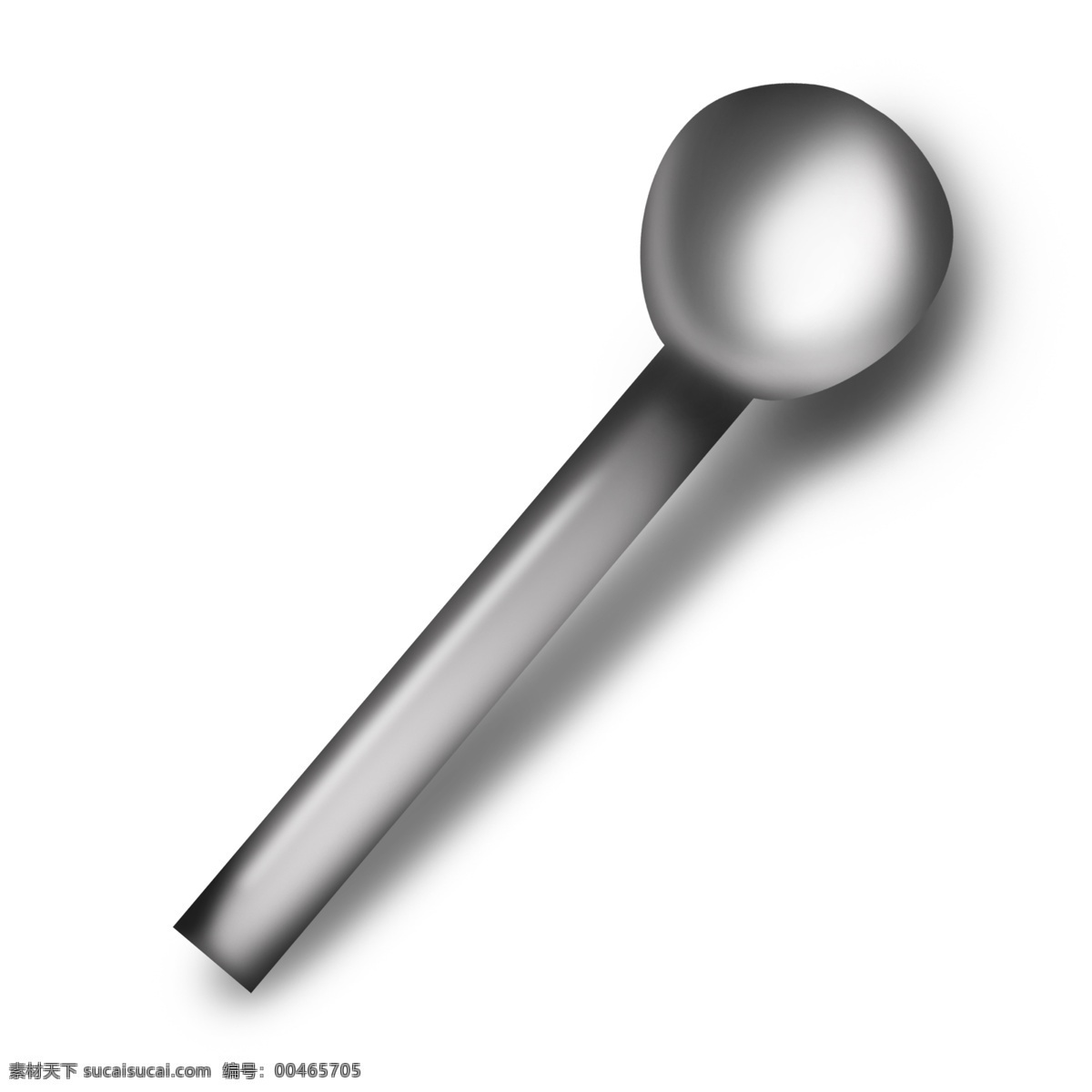 圆形 精致 仿真 反光 勺子 汤勺 量勺 容量 称量 手柄 写实 立体 餐具 用具 工具 灰色 灰白色 容器