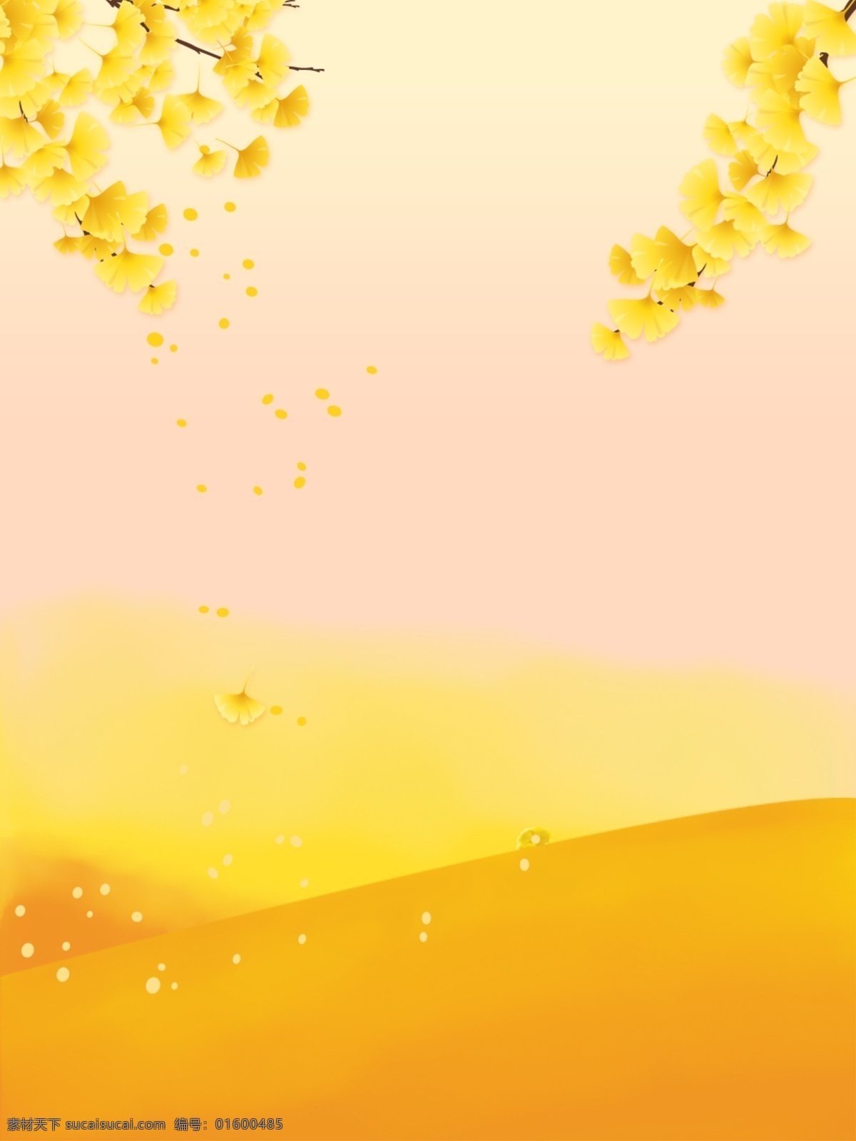 秋天 金色 银杏叶 黄金 满地 广告 背景 黄金满地 广告背景