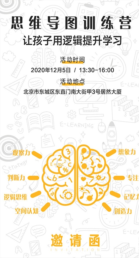 培训机构 朋友 圈 邀请函 思维导图 微信宣传 朋友圈邀请函 学校