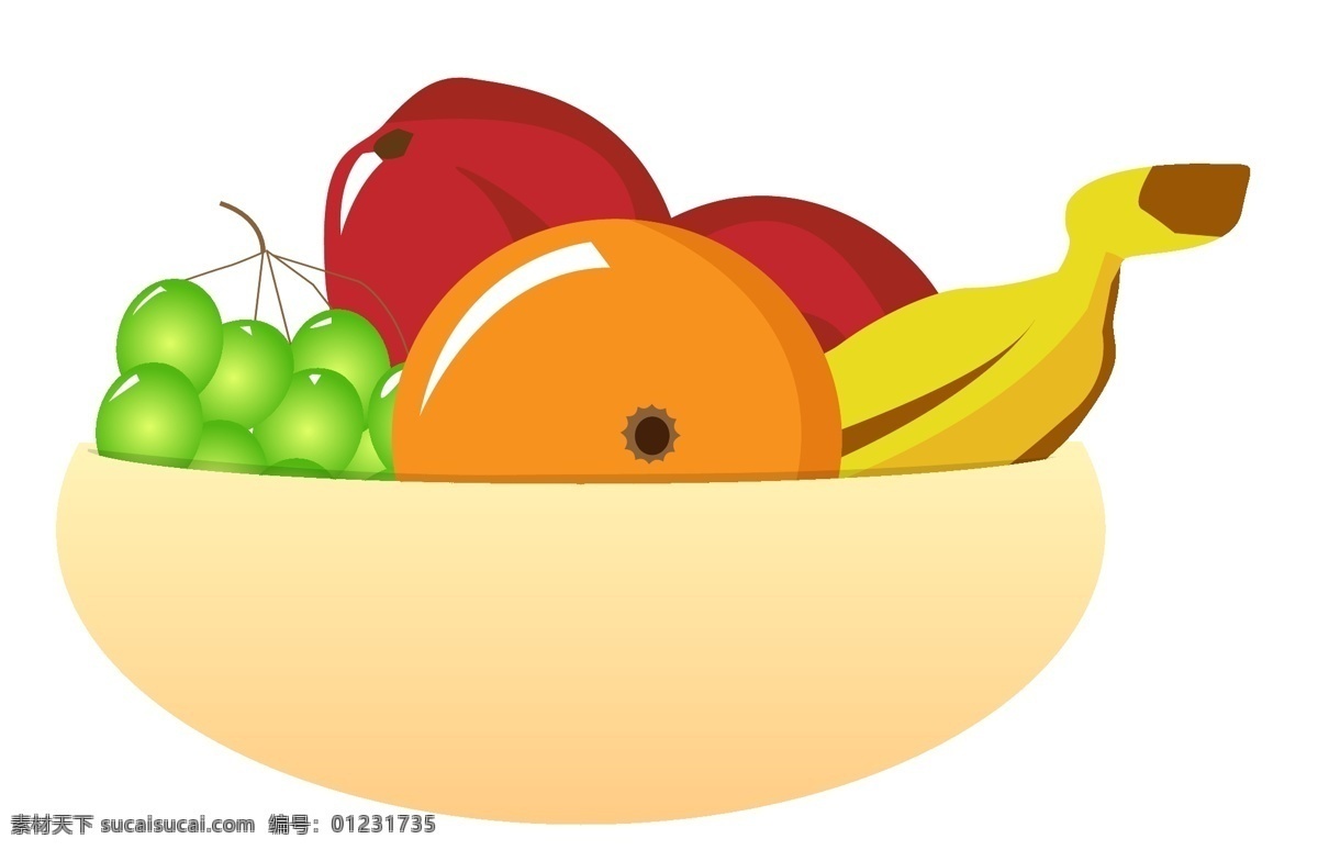 水果盘 水果 果盘 矢量 香蕉 葡萄 桃子 标志图标 其他图标