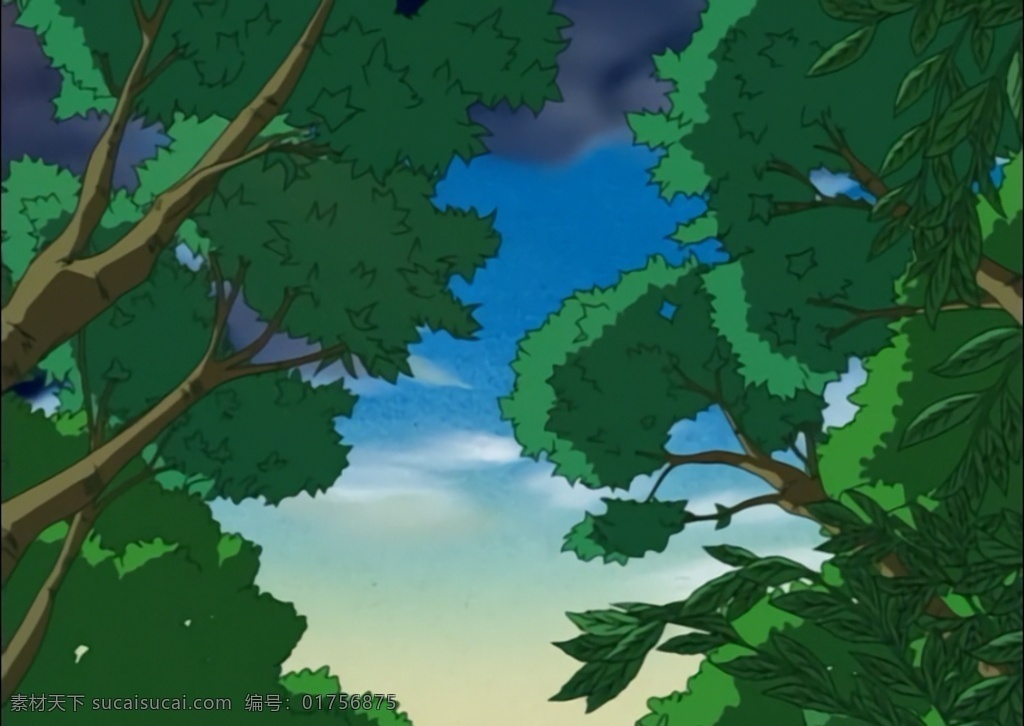 森林漫画 漫画森林 卡通森林 风景卡通 风景漫画 风景素材卡通 森林风景 天空漫画 天空卡通 动漫动画