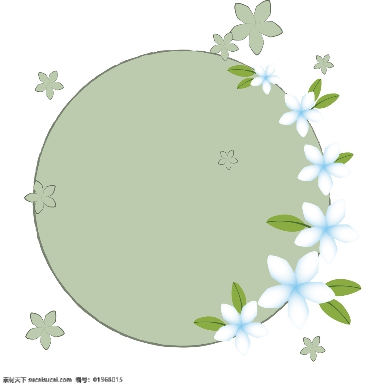 圆形 框架 鲜花 装饰 诀窍 米 绿色