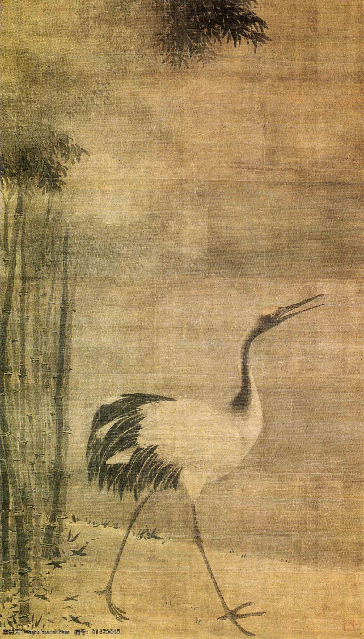 南宋 法常 觀音猿鶴圖 黃色