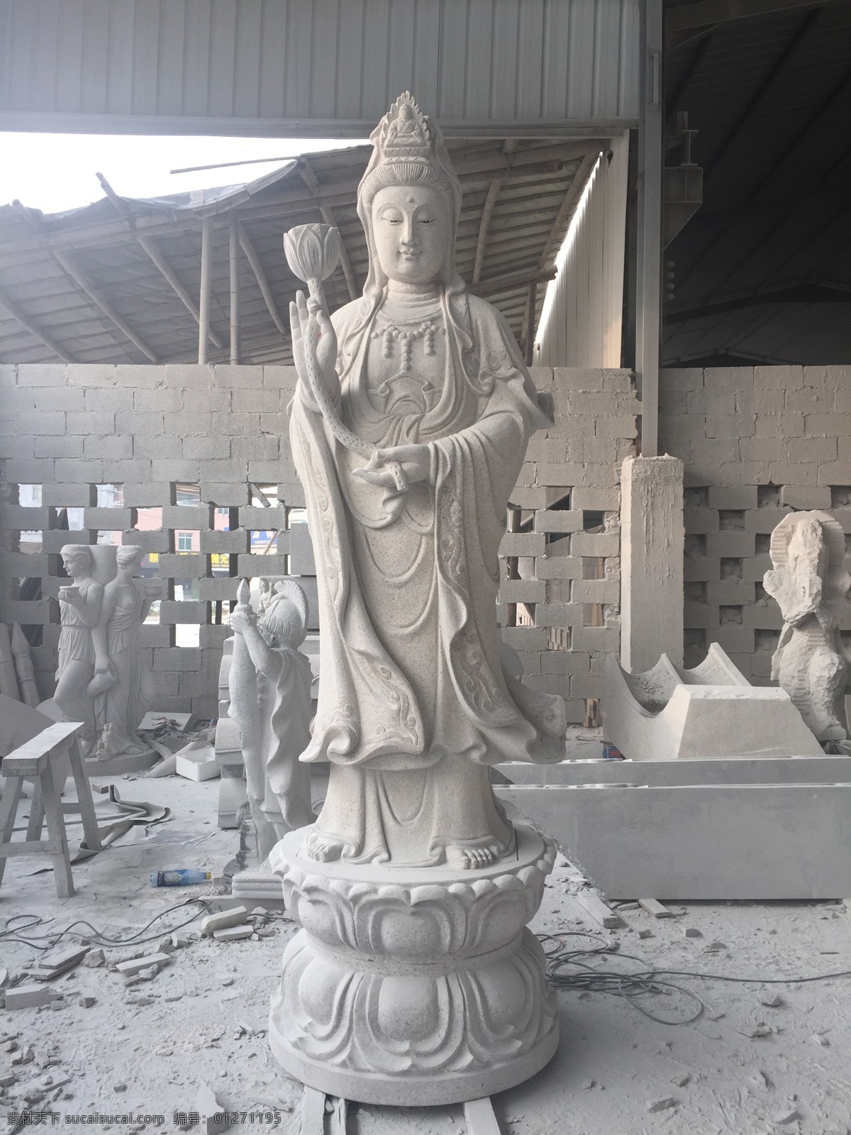 觀音圖片 惠安石雕 石雕工藝品 石雕佛像 寺廟雕刻 佛像雕刻 石雕觀音菩薩 惠安石雕系列 建筑園林 雕塑