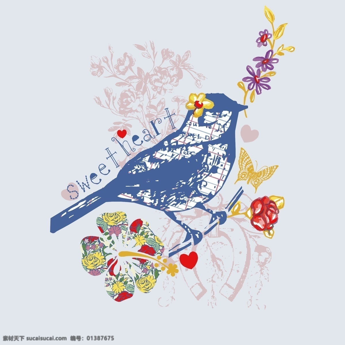 印花 矢量圖 t恤圖案 動物 服裝圖案 鳥 印花矢量圖 植物 面料圖庫 服裝設(shè)計 圖案花型