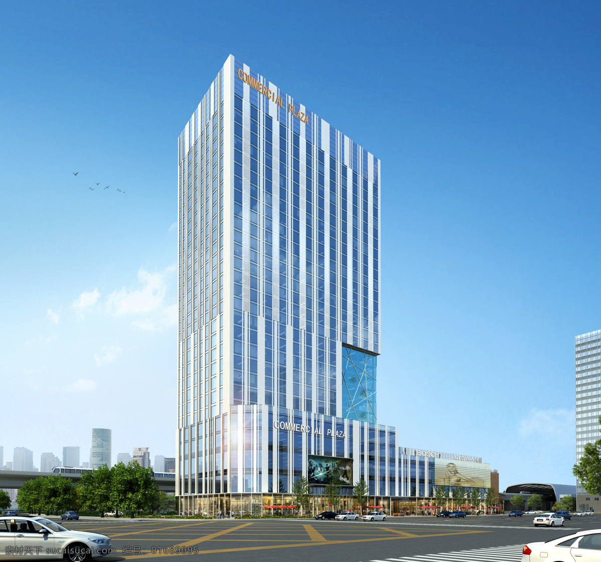 公建透視圖 公建 透視 日景 效果圖 辦公樓 建筑效果圖 環(huán)境設(shè)計(jì)
