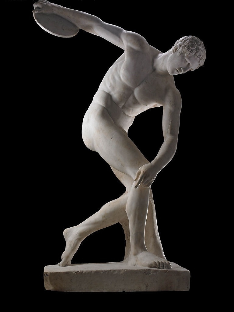 古希腊 米隆 掷铁饼 掷铁饼者 雕塑 大理石 文化艺术 美术绘画 摄影图库