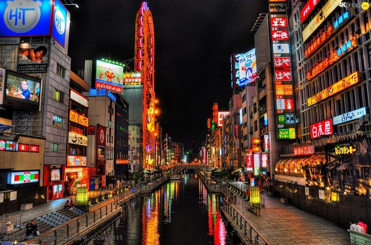 日本 高清 城市 霓虹灯 街景 图 夜景 风景素材 旅游摄影 国外旅游