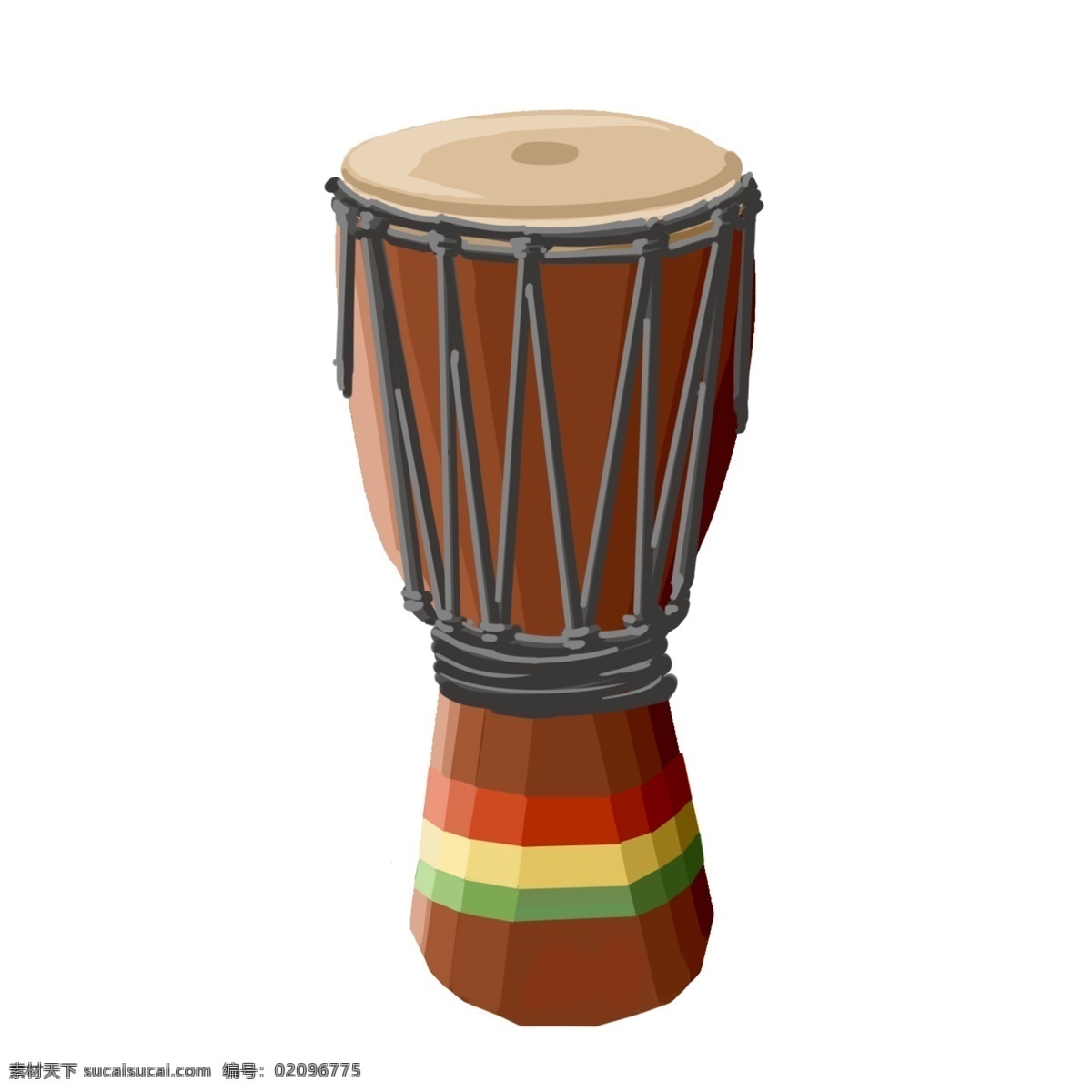 手绘 非洲 鼓 插画 卡通插画 创意插画 棕色的非洲鼓 漂亮的非洲鼓 进口的非洲鼓 国产的非洲鼓