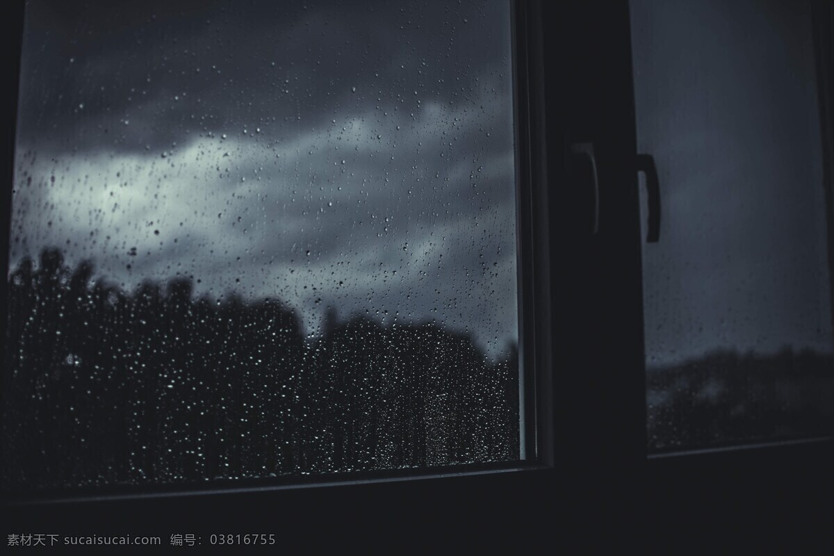 黑暗 雨 雨点 湿 窗口 悲观 蓝色雨 生活百科 生活素材