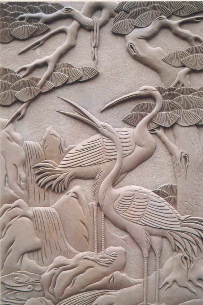 松鶴圖圖片 惠安石雕 石雕工藝品 石材浮雕 浮雕圖案 浮雕花鳥圖 花鳥圖 松鶴圖 惠安石雕系列 建筑園林 雕塑