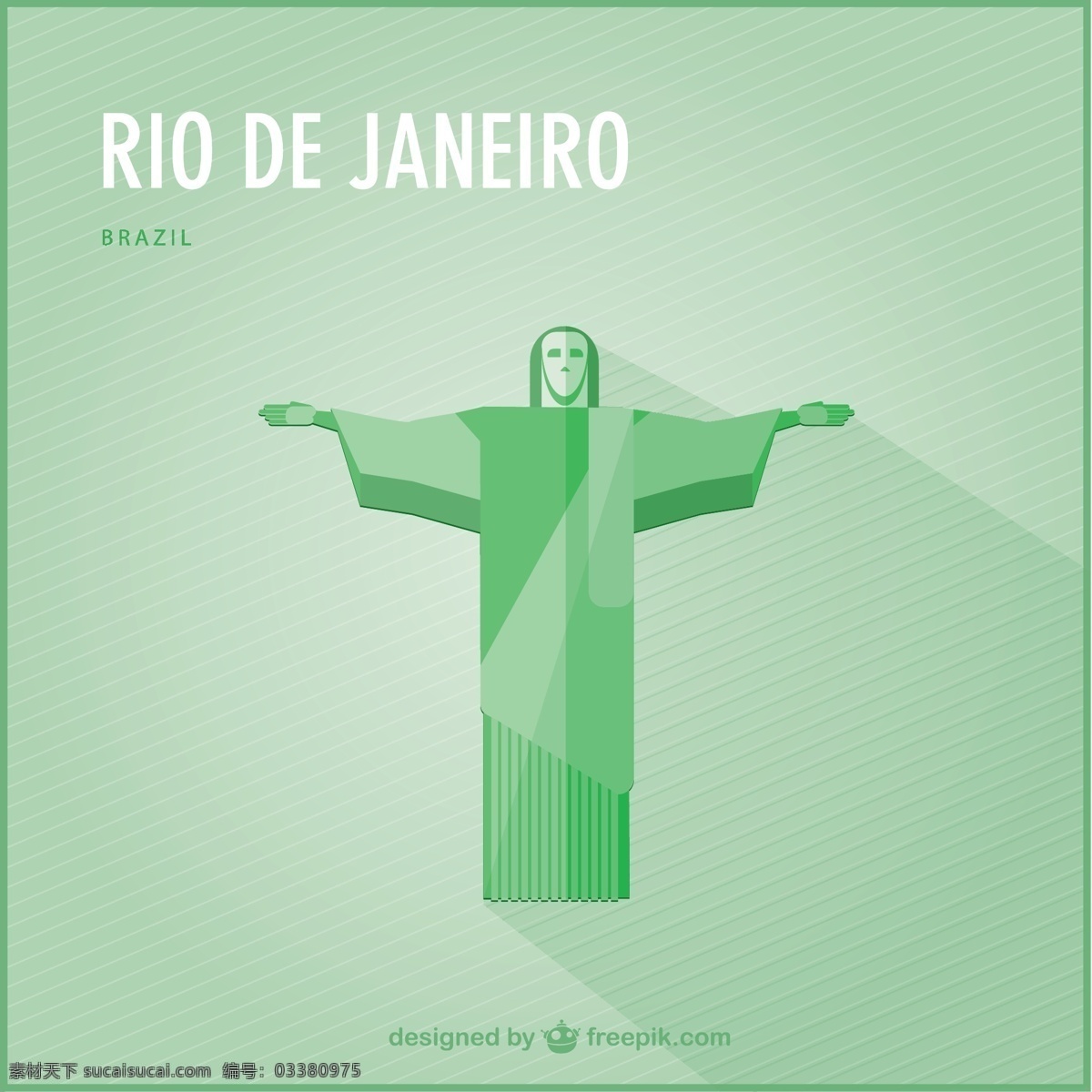 里约热内卢 基督 救世主 耶稣像 里约 多边形耶稣像 绿色