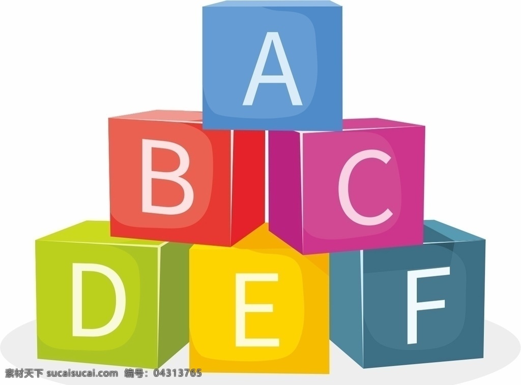 英语字母图片 abc 英语字母 方块 学习 矢量 字母 教育