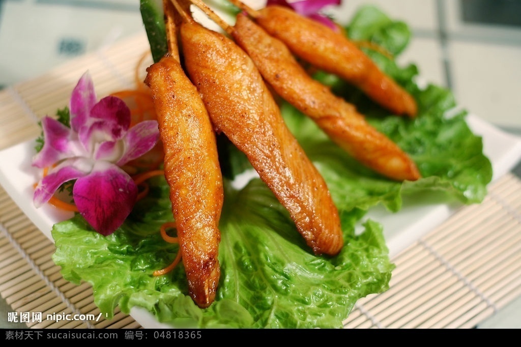 川香雞柳 餐飲美食 中西餐 西餐美食 攝影圖庫