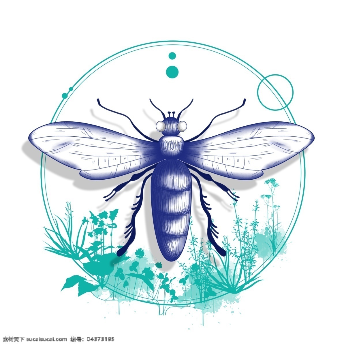 立夏 昆虫 蜜蜂 手绘 动物 装饰 夏天 卡通
