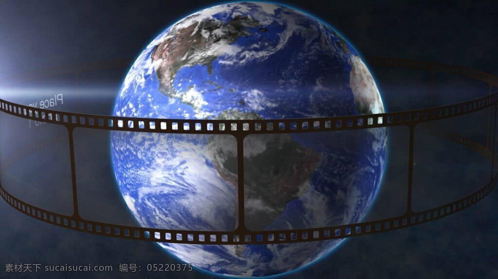 电影 胶片 绕 着地 球 度 循环 旋转 ae 模板 科幻 环绕 复古 转动 纪录片