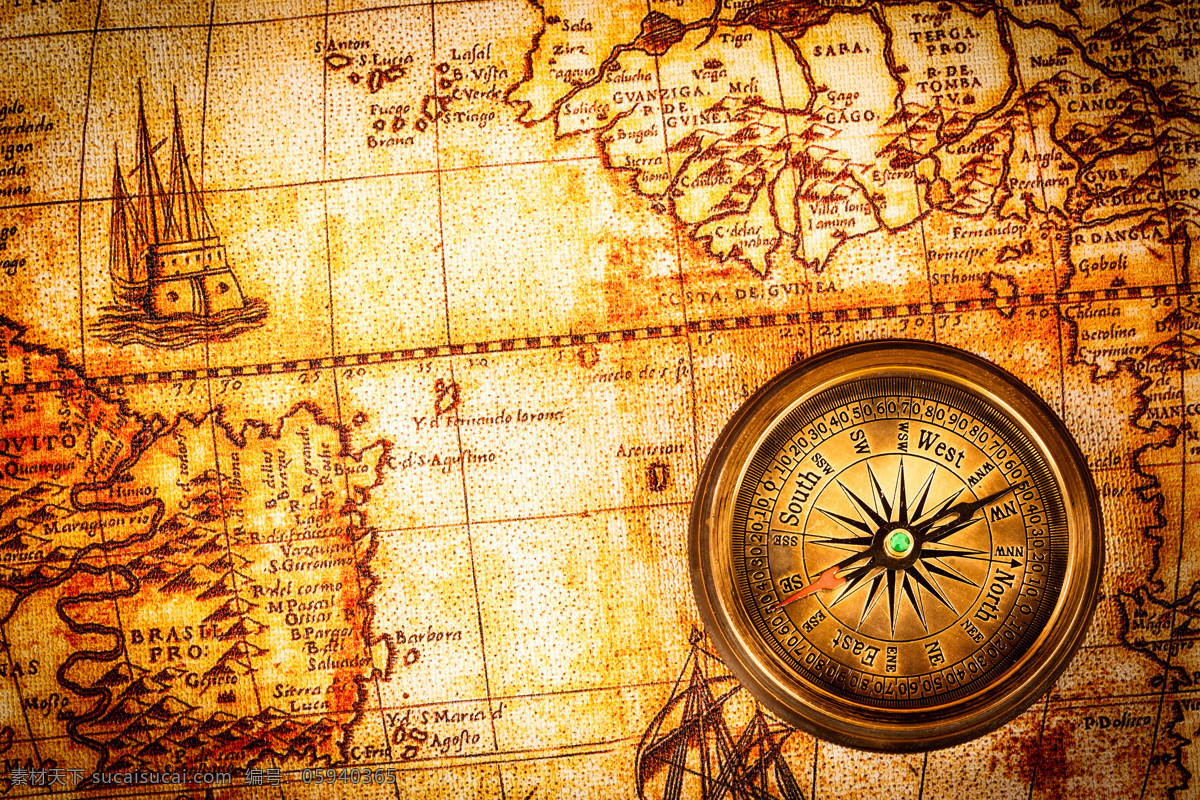 指南针 怀旧 地图 怀旧地图 航海主题 怀旧背景 其他类别 生活百科 黄色