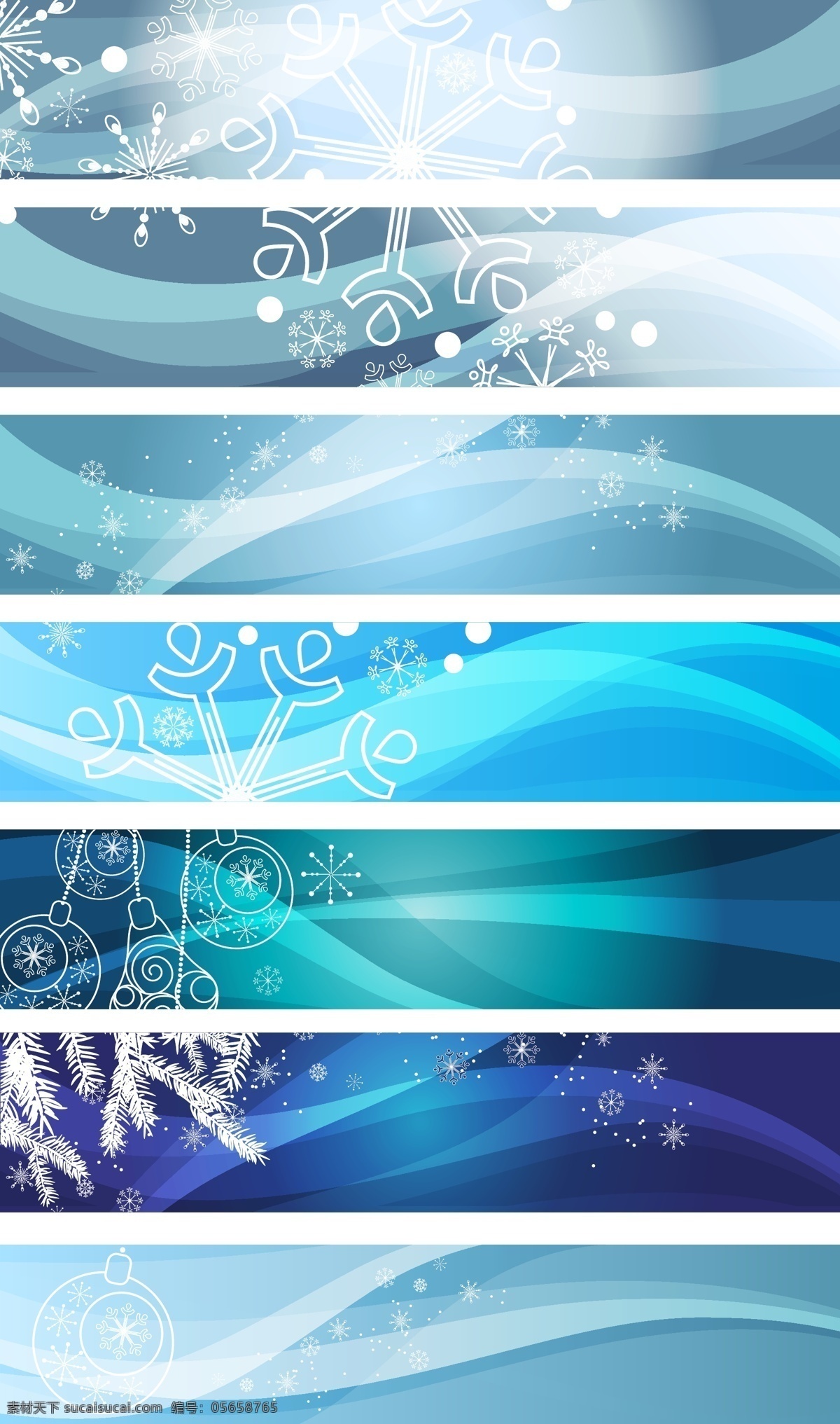 蓝色 冰凉 banner 背景 矢量 eps格式 广告位 曲线 矢量素材 雪花 冰冷