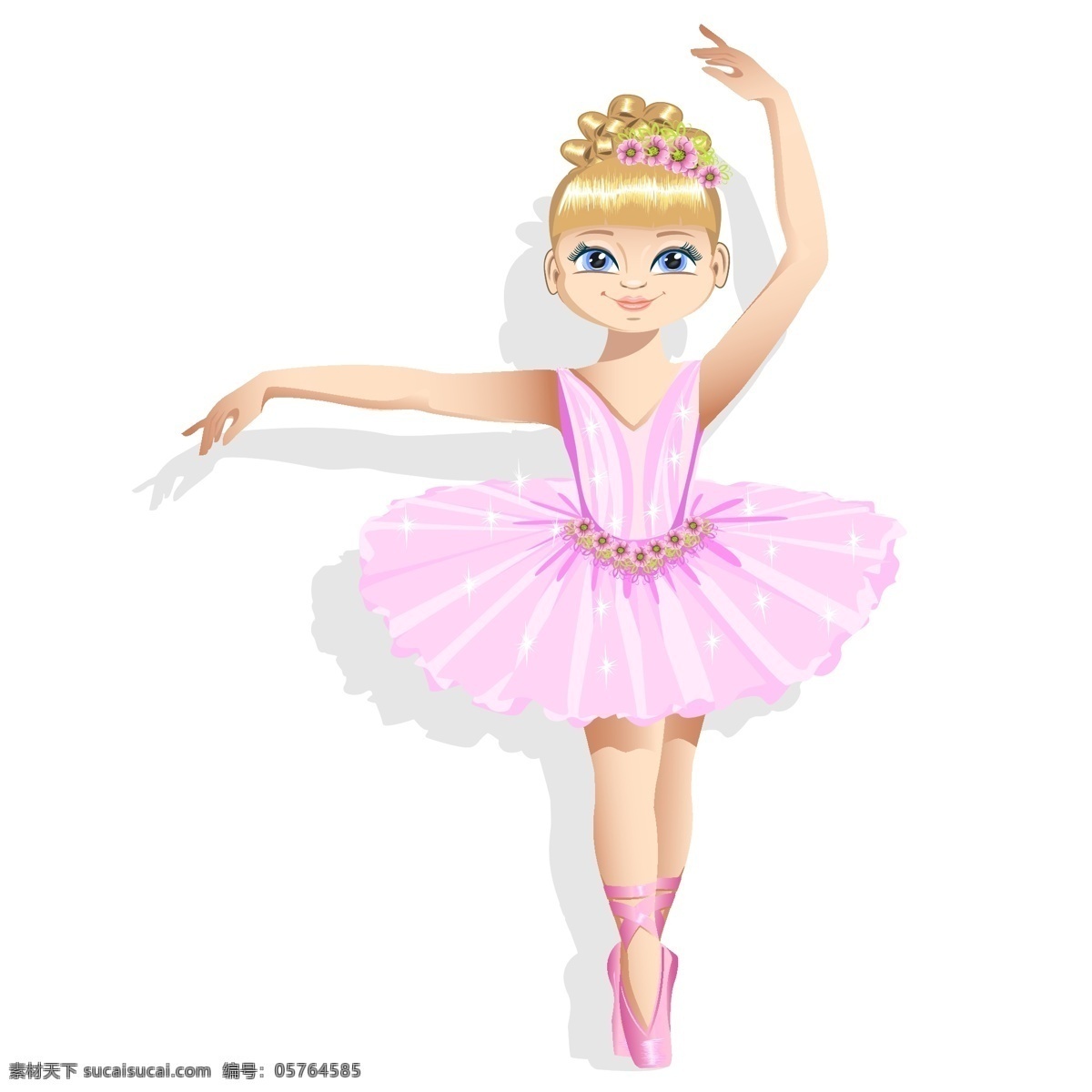 裙装 芭蕾舞 女孩 舞蹈 裙子 金发 矢量图 矢量 高清图片