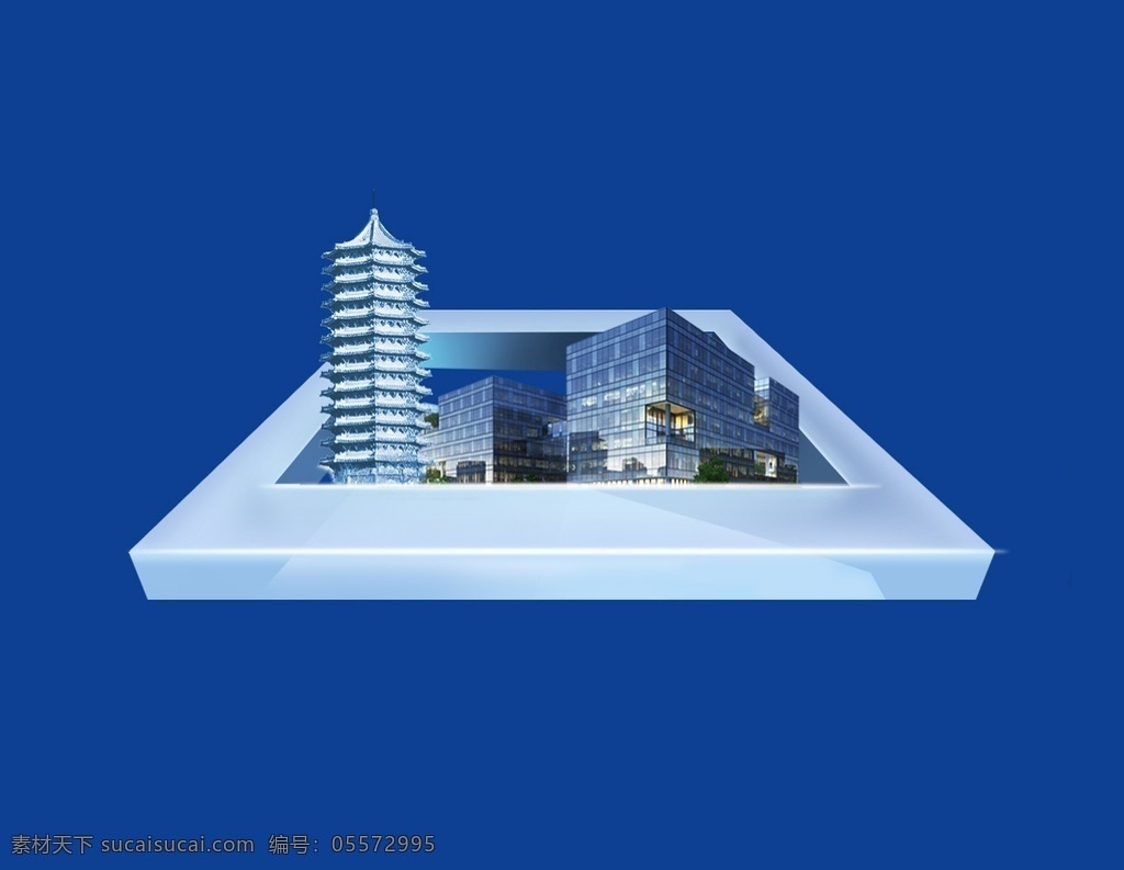 3d 北大 科幻 立體 寫字樓 北大素 材科幻