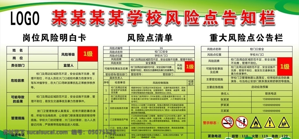 學(xué)校 風(fēng)險 控制點 告知 欄 風(fēng)險控制點 風(fēng)險告知欄 風(fēng)險點清單 風(fēng)險明白卡 重點風(fēng)險告知 學(xué)校風(fēng)險展板 崗位風(fēng)險 風(fēng)險展板 學(xué)校風(fēng)險