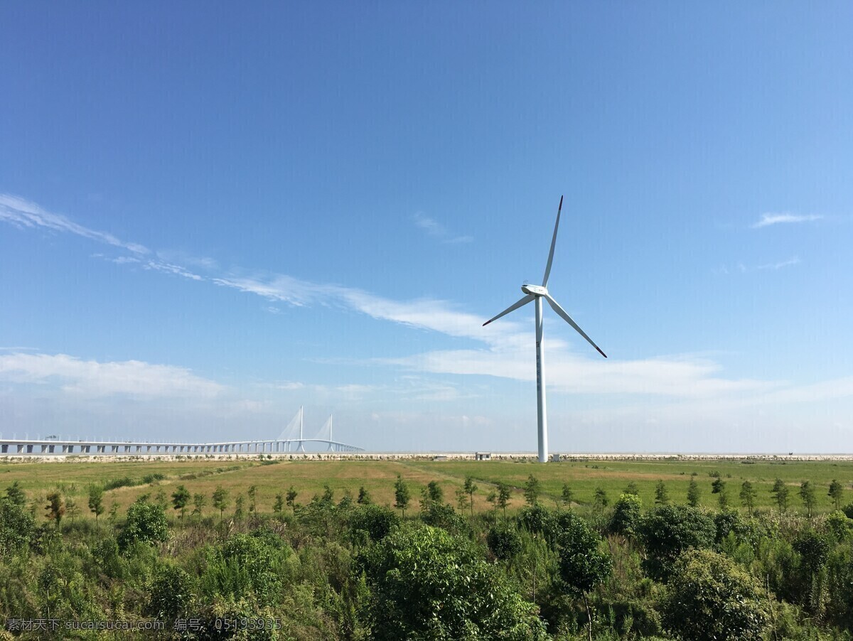 风力发电图片 风力发电 风车 风景 蓝天 美景 自然景观 田园风光