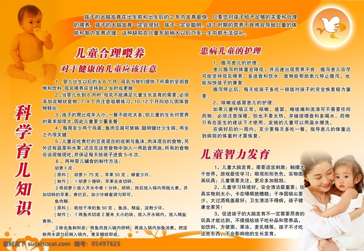 科學(xué)育兒知識(shí) 展板 婚育展板 婚育 育兒 橙色背景 橙色底圖 花紋 嬰兒 媽媽和小孩 展板模板 廣告設(shè)計(jì)模板 源文件