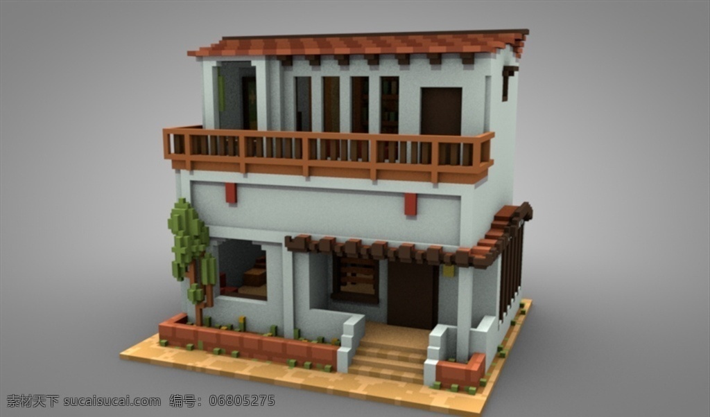 c4d 模型 像素房子圖片 動畫 工程 像素 房子 渲染 c4d模型 3d設(shè)計 其他模型