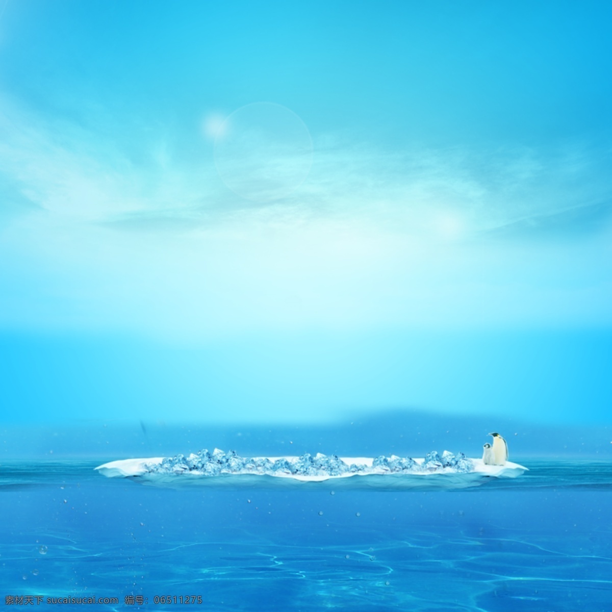 蓝色 海洋 冰岛 企鹅 背景 青色 天蓝色
