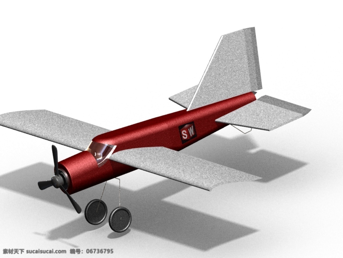飞机的原型 教育 sldprt 红色