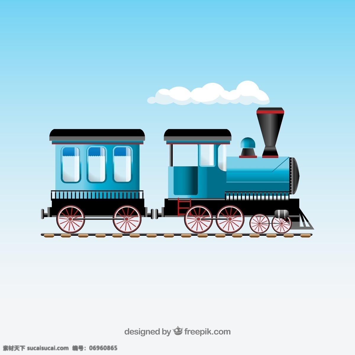 卡通 蒸汽 火车 蒸汽火车 交通工具 铁路 矢量图 矢量 高清图片