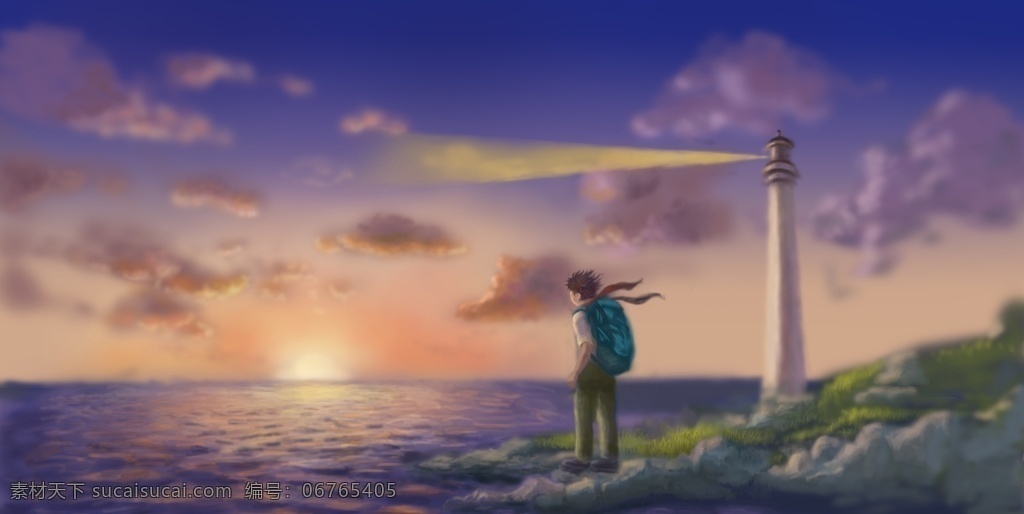 唯美 日落 海景 插畫(huà) 日落海景 海岸燈塔 場(chǎng)景插畫(huà) 卡通插畫(huà) 彩色小清新 插畫(huà)圖案 創(chuàng)意插畫(huà) 配圖插畫(huà) 桌面壁紙插畫(huà) 動(dòng)漫動(dòng)畫(huà)