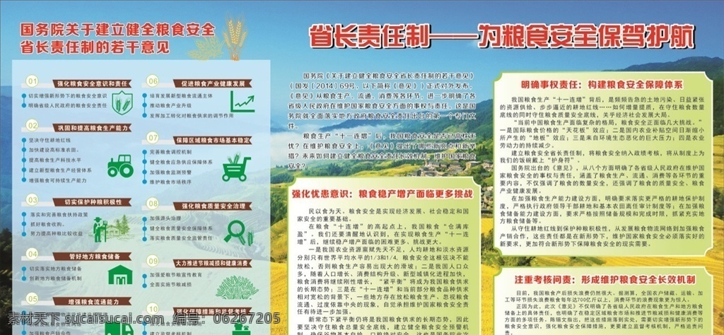 省長(zhǎng) 責(zé)任制 糧食 安全 保駕 護(hù) 省長(zhǎng)責(zé)任制 糧食安全 保駕護(hù)航 安全生產(chǎn) 安全展板 糧食安全展板 展板模板