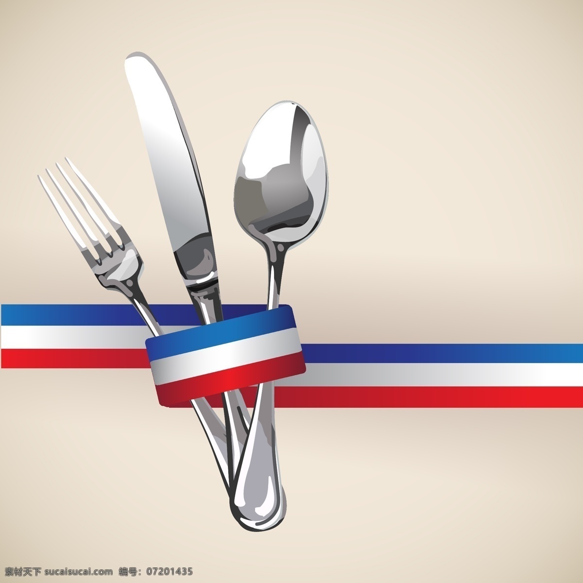 不锈钢 餐具 丝带 静物 西餐 质感 刀子 叉 勺子