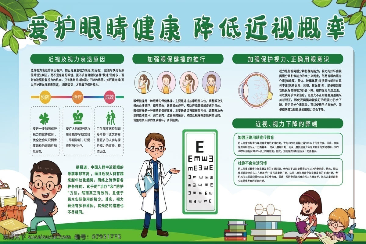 視力展板圖片 愛護眼睛 保護視力 兒童青少年 視力健康宣傳 全國愛眼日 保護眼睛 預防近視