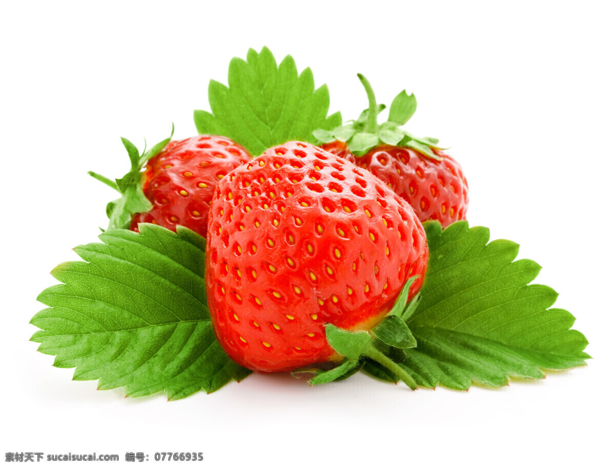 高清 草莓 草莓摄影 草莓素材 叶子 水果 水果摄影 水果蔬菜 蔬菜图片 餐饮美食