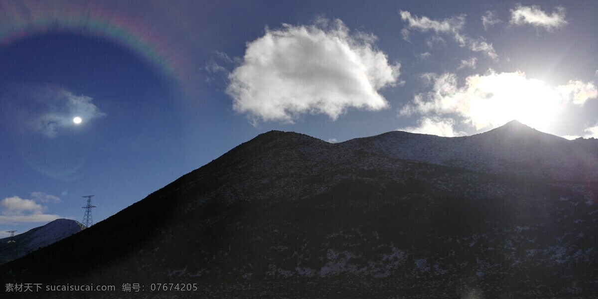 高原 雪山 太阳 光晕 风景图片 高山 大山 山峰 山脉 山川 山水 荒山野岭 荒山 青藏高原 西藏风景 天空 蓝天 白云 乌云 黑云 悬崖峭壁 山谷 阳光 光芒 日落 日出 自然景观 山水风景