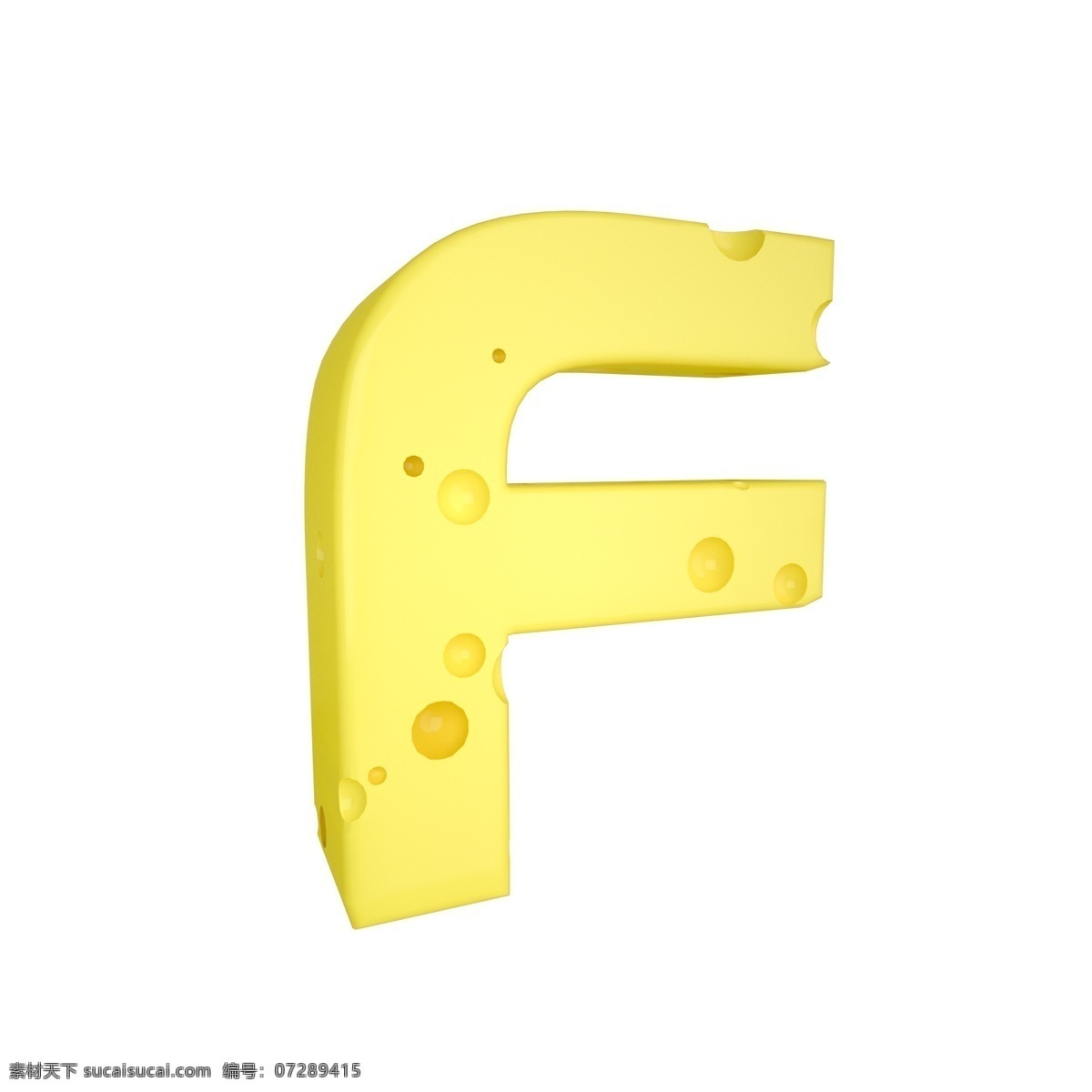 c4d 创意 奶酪 字母 f 装饰 3d 黄色 立体 食物 平面海报配图 电商淘宝装饰 可爱 柔和 字母f
