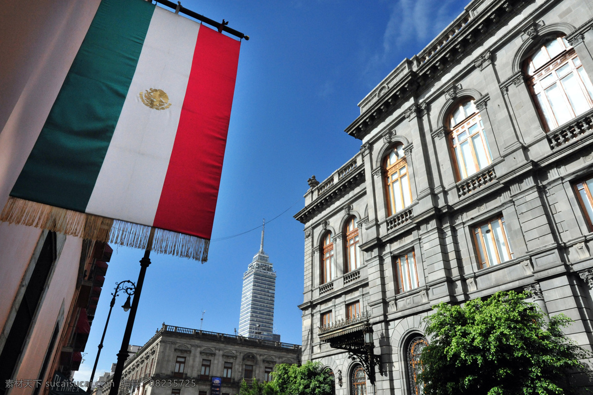 墨西哥 城市 墨西哥城市 城市风景 墨西哥国旗 旗帜 高楼大厦 美丽风景 城市风光 环境家居
