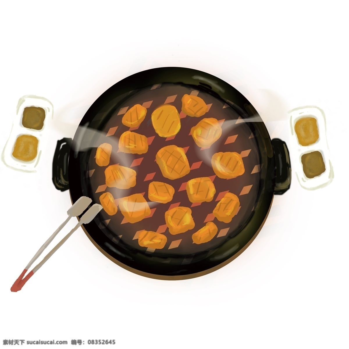 卡通 手绘 烤肉 装饰 蔬菜 烧烤 插画 透明元素 png元素 免抠元素