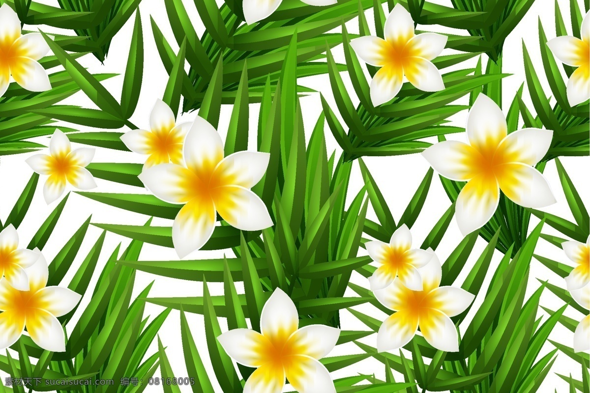 创意 绿色植物 花草 花朵 背景 矢量 素 绿色 植物 矢量素材