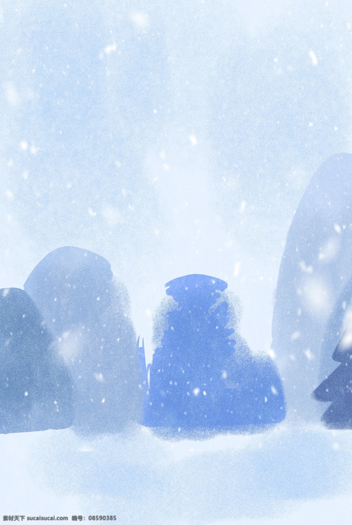 蓝色 创意 圆弧 雪景 背景 风景 景色 远山 装饰