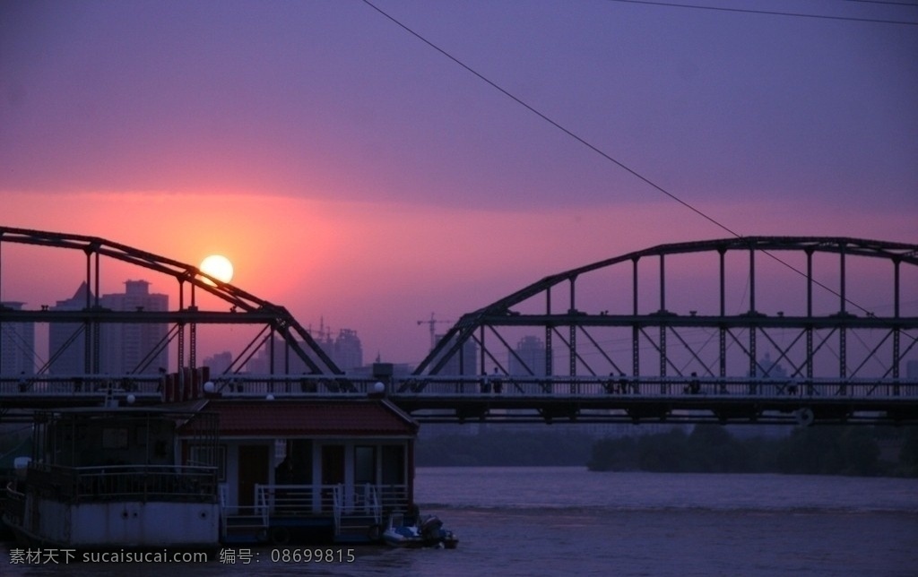 黃河 橋 落日 黃河第一橋 蘭州 白塔 鐵橋 黃昏 夕陽 晚霞 國內(nèi)旅游 旅游攝影