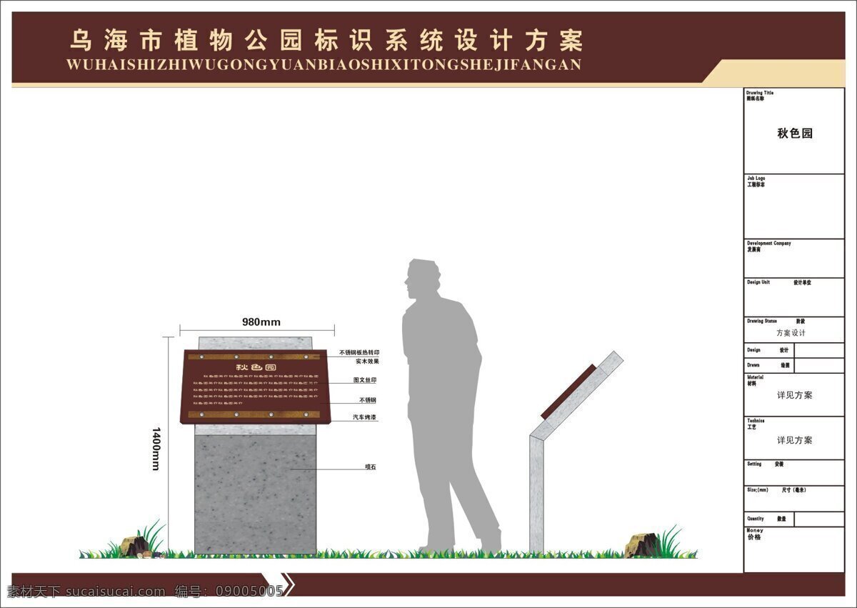 植物园 标识 深化 提案 景观说明牌 小品说明牌 立牌 石材标牌 展示牌 vi设计