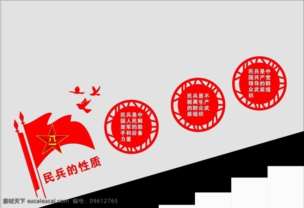 民兵 召之即來 文化墻 政府 武裝部 退役軍人 雙擁 征兵 軍人 華表 走廊 樓梯