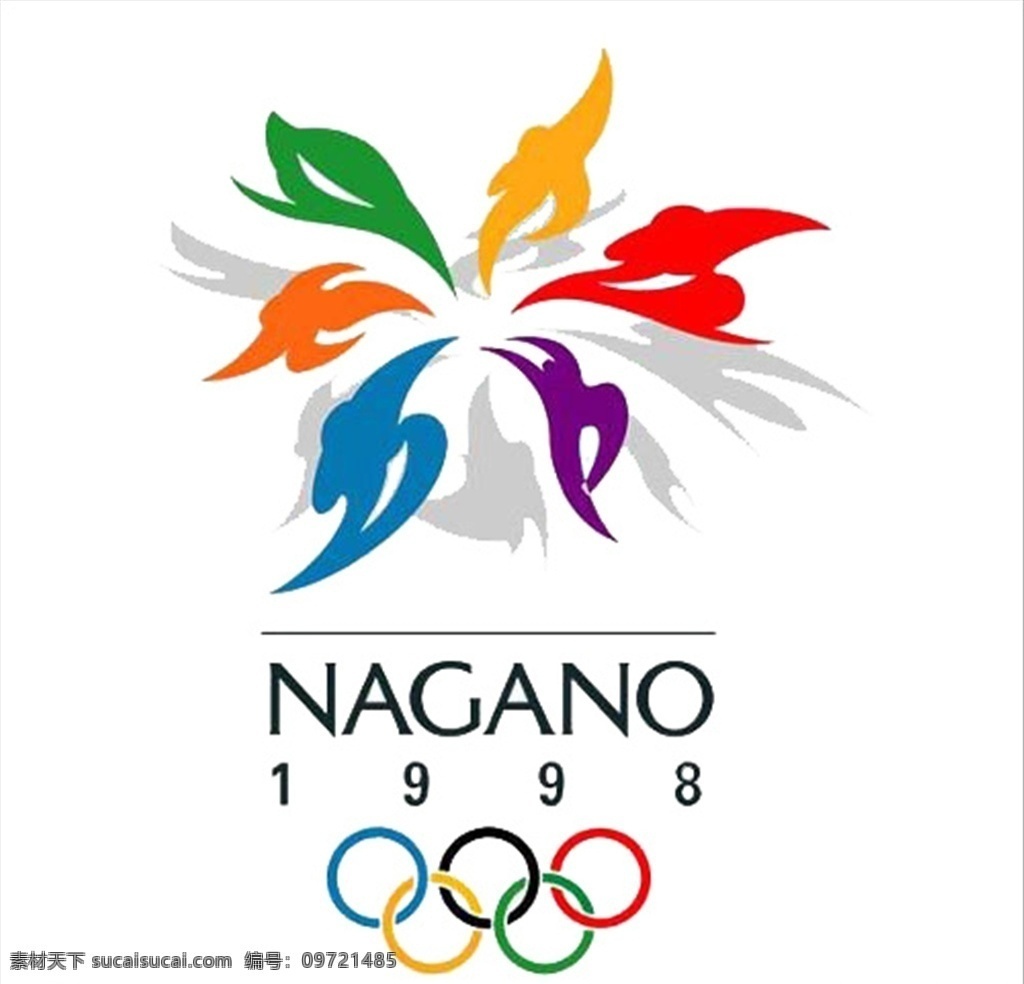 1998 年第 十 八 届 冬奥会 会徽 奥运会 冬季 比赛 标识 标志图标 公共标识标志