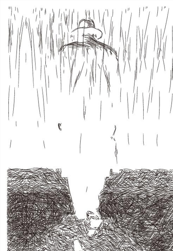素描 雨夜 背影 路徑 aics5 人物圖庫
